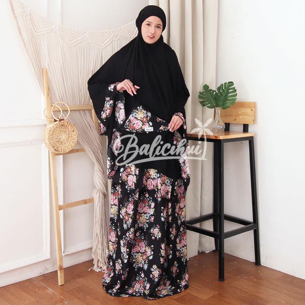 Balicihui Mukena Nadia Hitam 1 Mukena Bali Jumbo Mukena Bali Dewasa Mukena Dewasa Jumbo by Balicihui