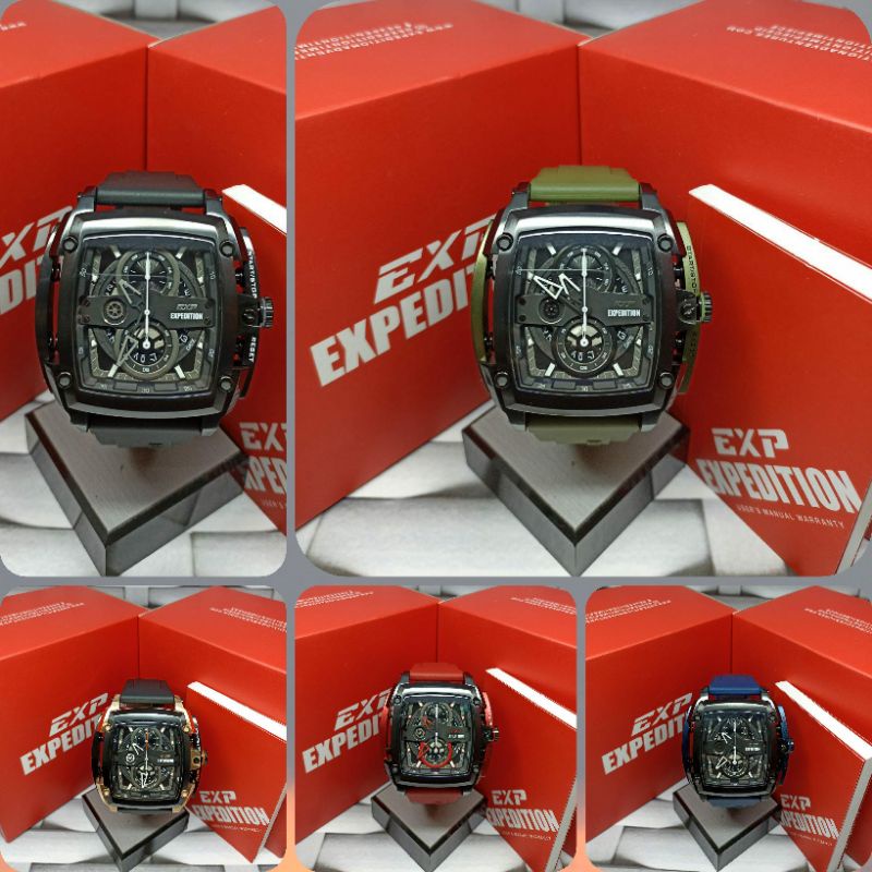 Jam Tangan Pria Expedition 3008 E3008 EXP3008 Tali Karet / Rubber