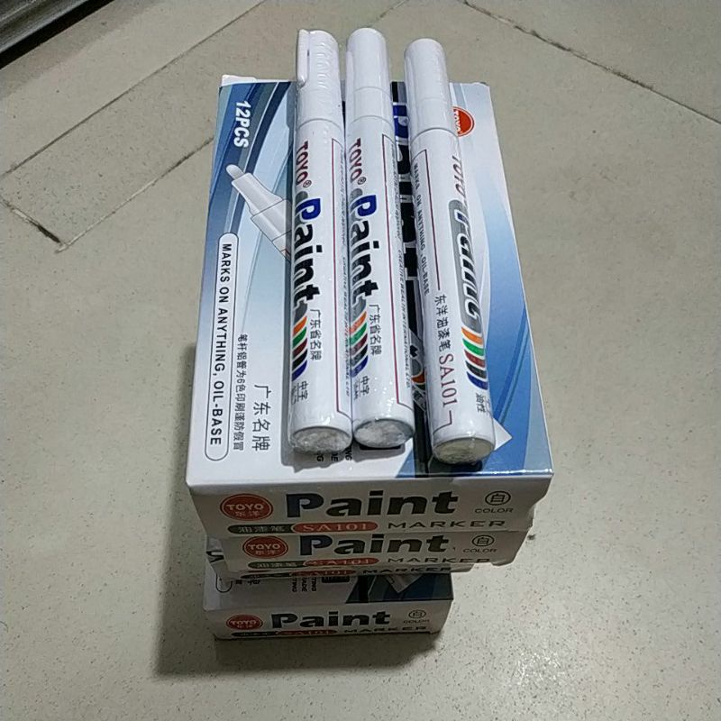 Spidol Ban Toyo VAuto Original Warna Putih Serbaguna Tahan Lama Bisa Digunakan Pada Semua Permukaan 