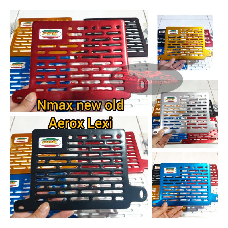 (PPk) tutup cover radiator variasi Cnc warna 3mili free baut Nmax Aerox Lexi impor, cover radiator N