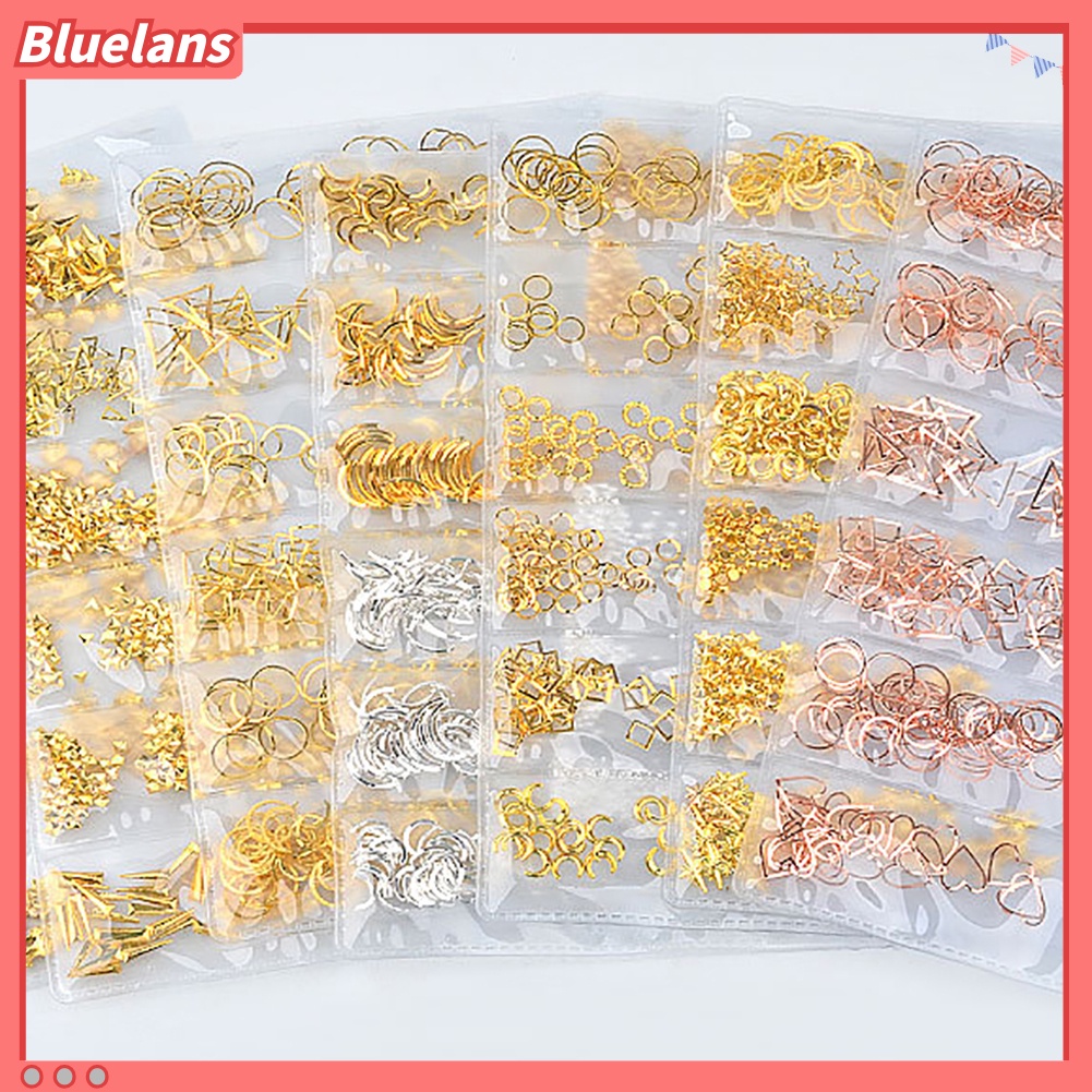 Bluelans Frame Metal Bentuk Geometri Hollow Untuk Dekorasi Nail Art DIY