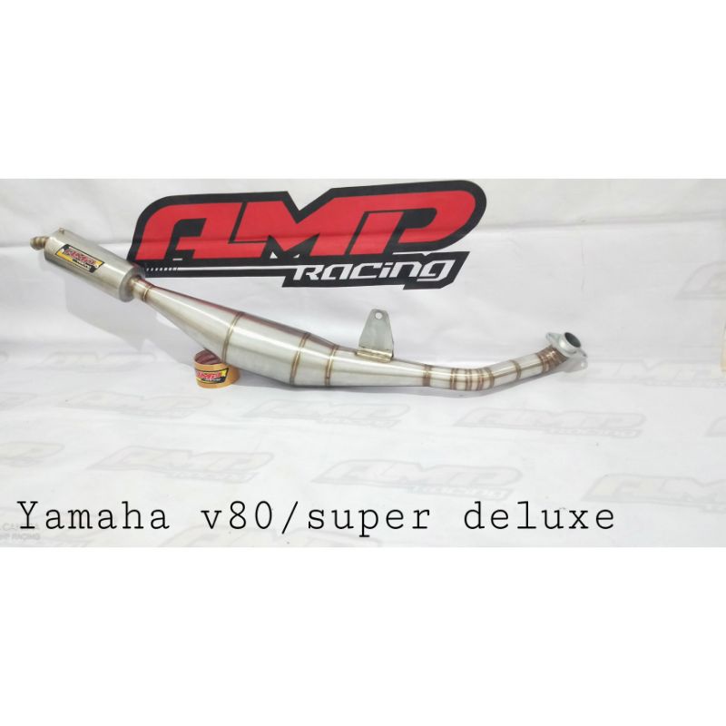 Knalpot v80 - super deluxe Full stainless steel original AMP Racing type f1