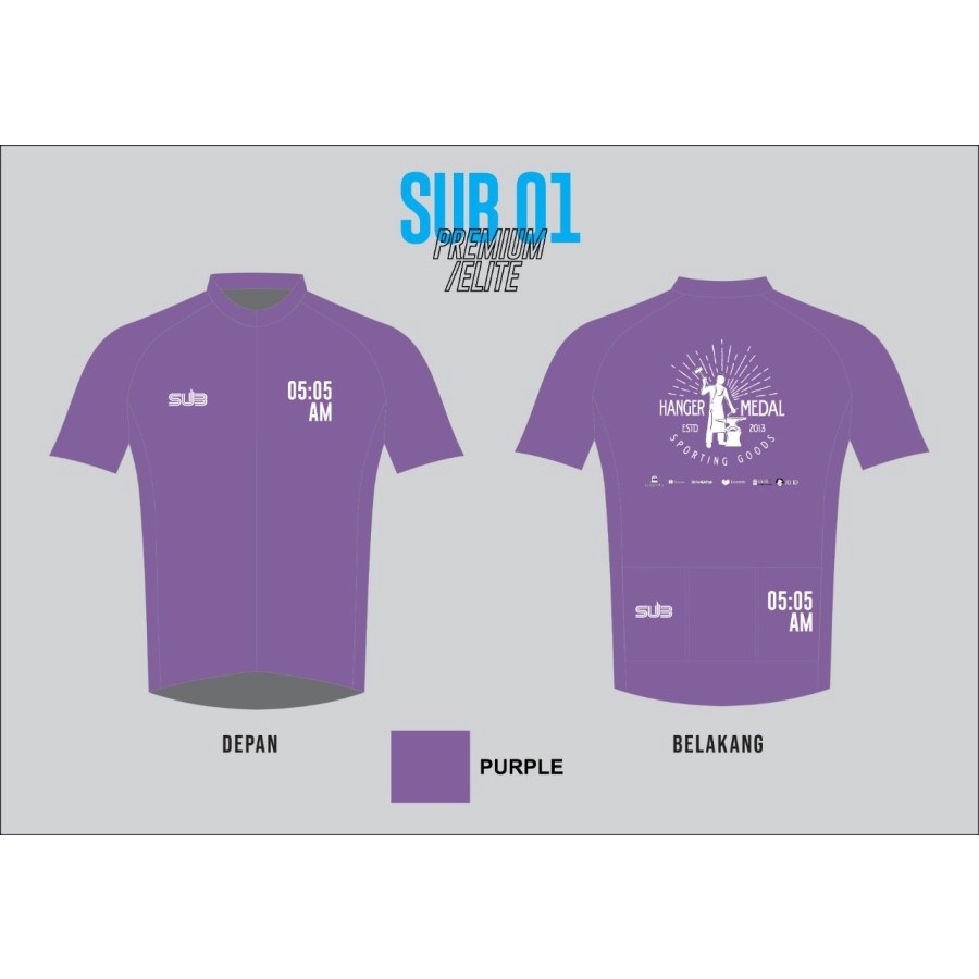 HANGERMEDAL PURPLE SUBJERSEY SUB JERSEY BAJU SEPEDA 05 AM 05AM ELITE