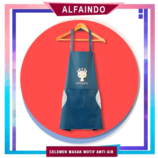 Alfaindo Celemek Masak Apron Kain Plastik Waterproof Dapur Motif CM007