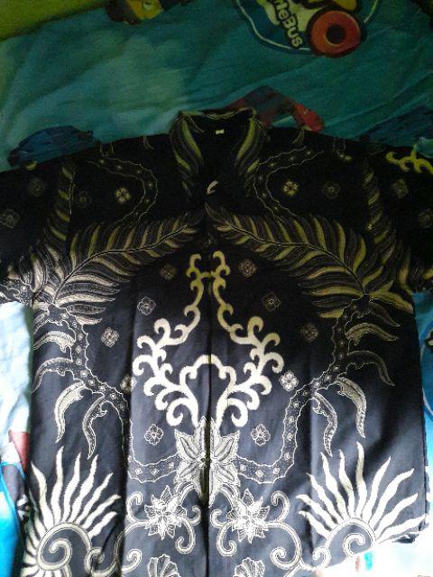 (1kg=4pcs) Kemeja Batik Lengan Panjang Batik Ori Nareswari Galing Biru Batik Solo Seragam Batik