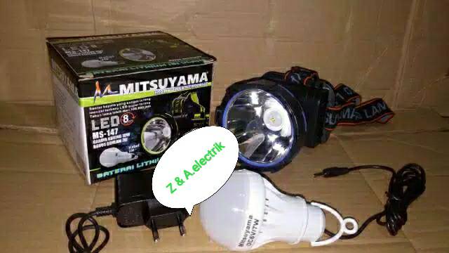 Senter Kepala Headlamp MS-147K Cahaya Kuning 10W FREE Bohlam LED