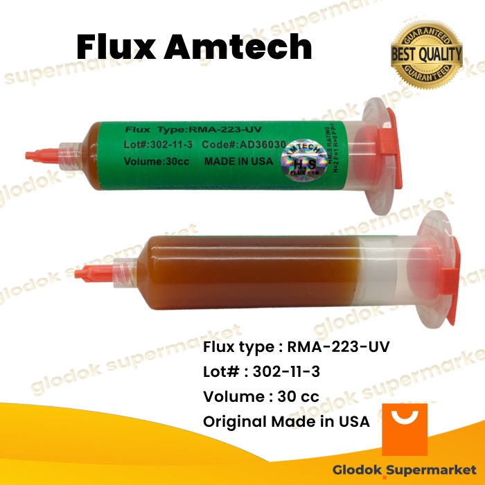 Flux Amtech RMA223UV 30cc ORIGINAL Minyak Solder Pasta RMA-223-UV 30 CC