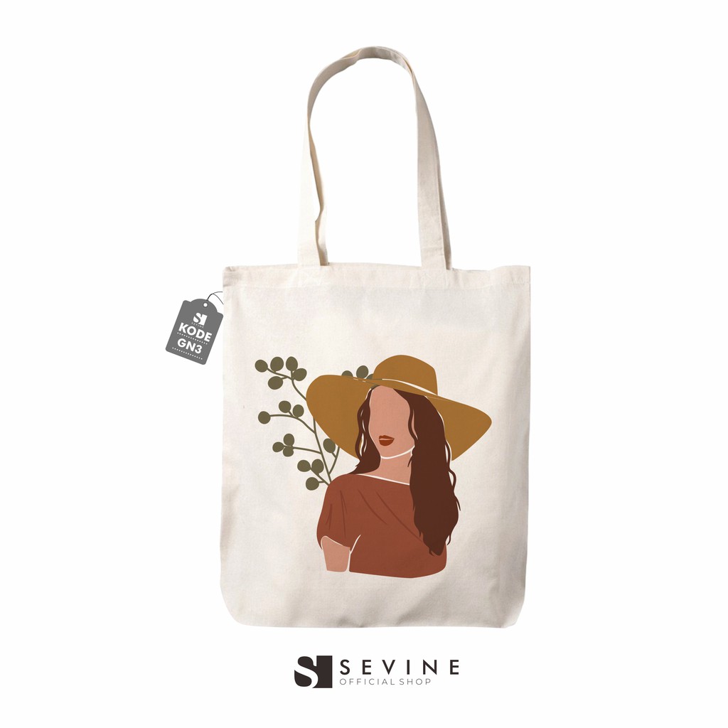 Sevine Totebag Tas Wanita Tote Bag Resleting Laptop Nordic Girly - GN