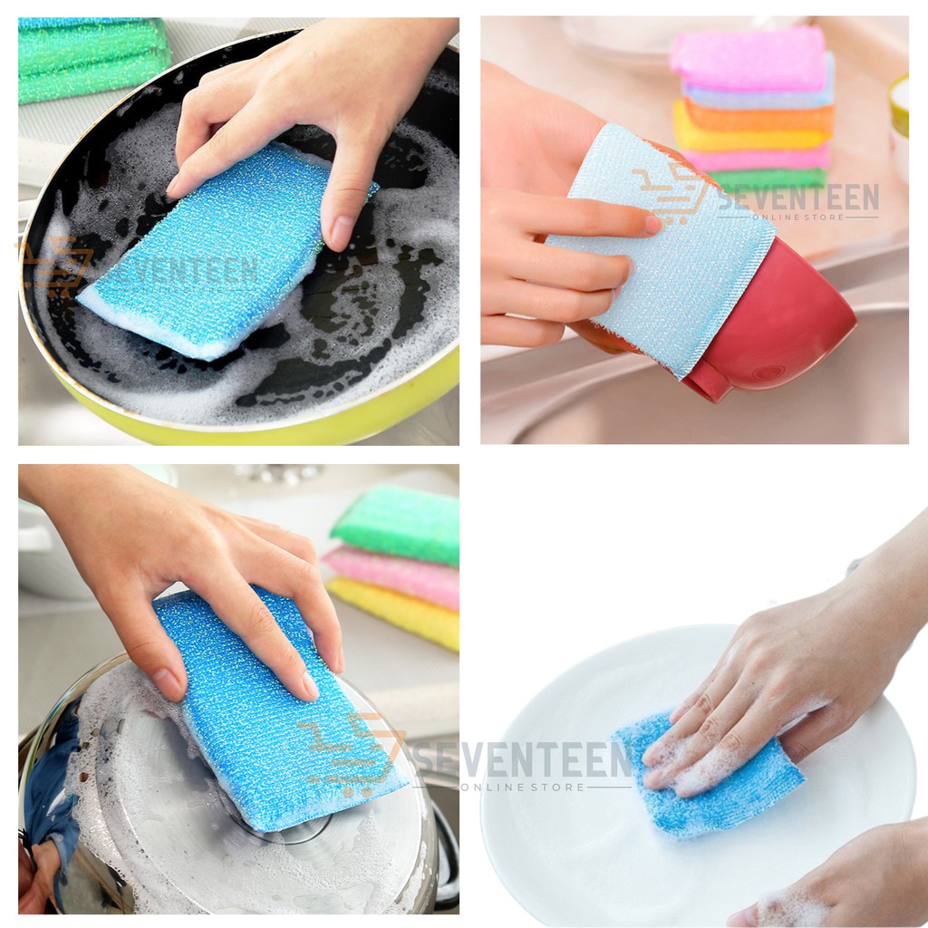 SPON BUSA CUCI PANCI 4 PCS SERBAGUNA / SPONGE CUCI PIRING / SPONS BUSA CUCI PIRING/SABUT CUCI PIRING