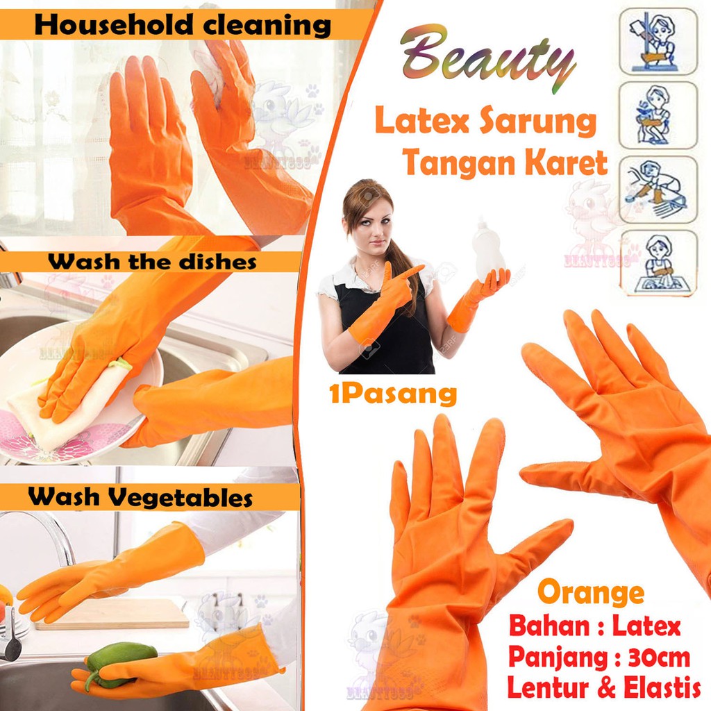 PROMO !!! Sarung Tangan Karet Latex Murni Non Slip Textures