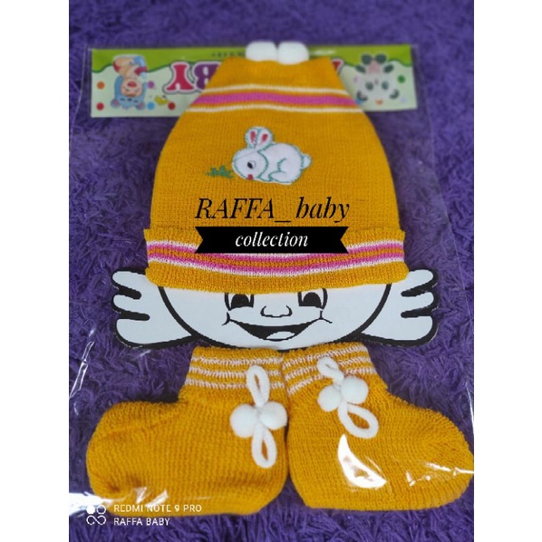 Set topi + kaos kaki bayi, RAJUT