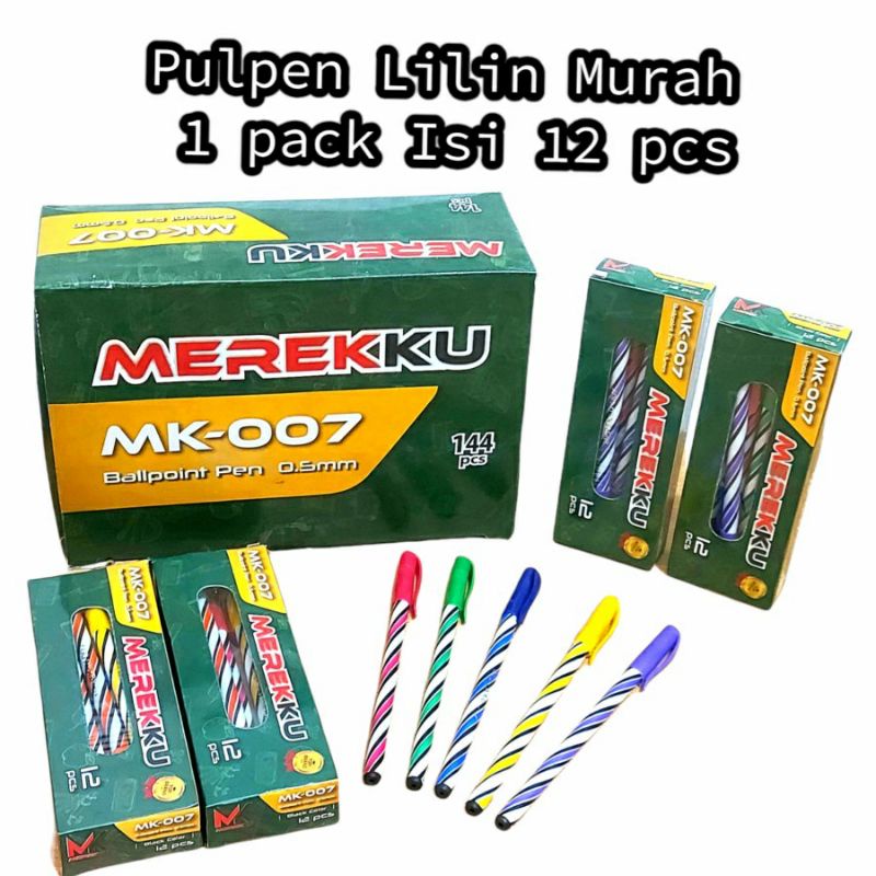 

PULPEN PEN LILIN ULIR MEREKKU ISI 12 MURAH