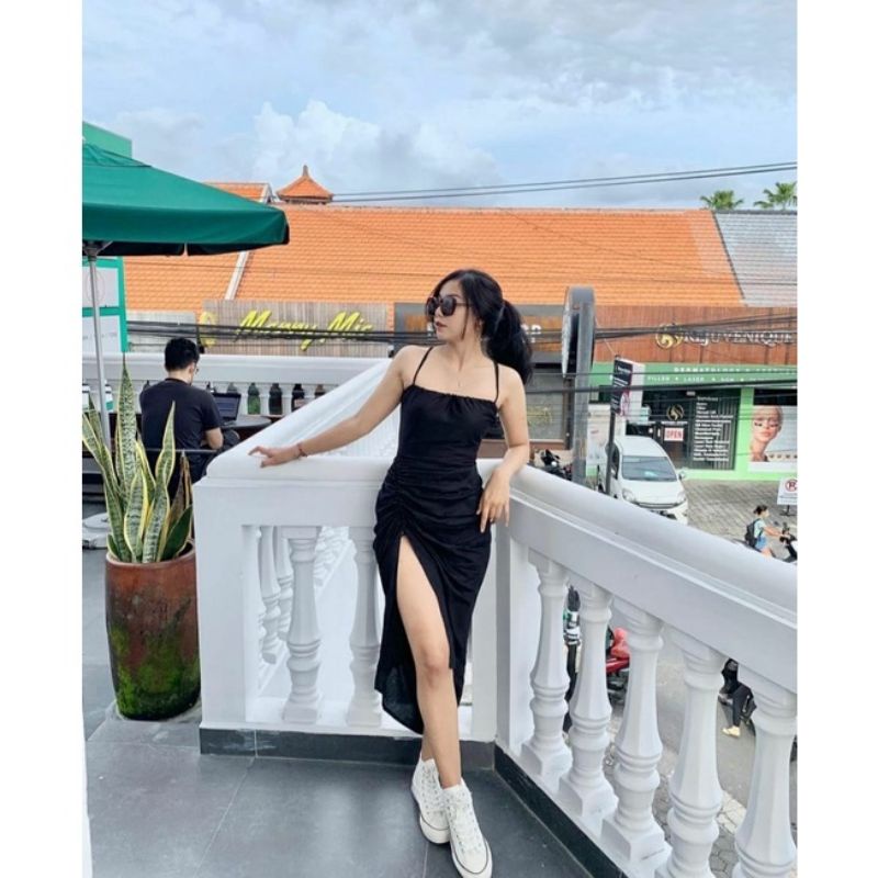 Long Dress Serut Belah