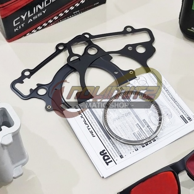 Blok Mesin Bore Up Cylinder Block TDR Kit Assy Ceramic 76mm XMAX 300cc