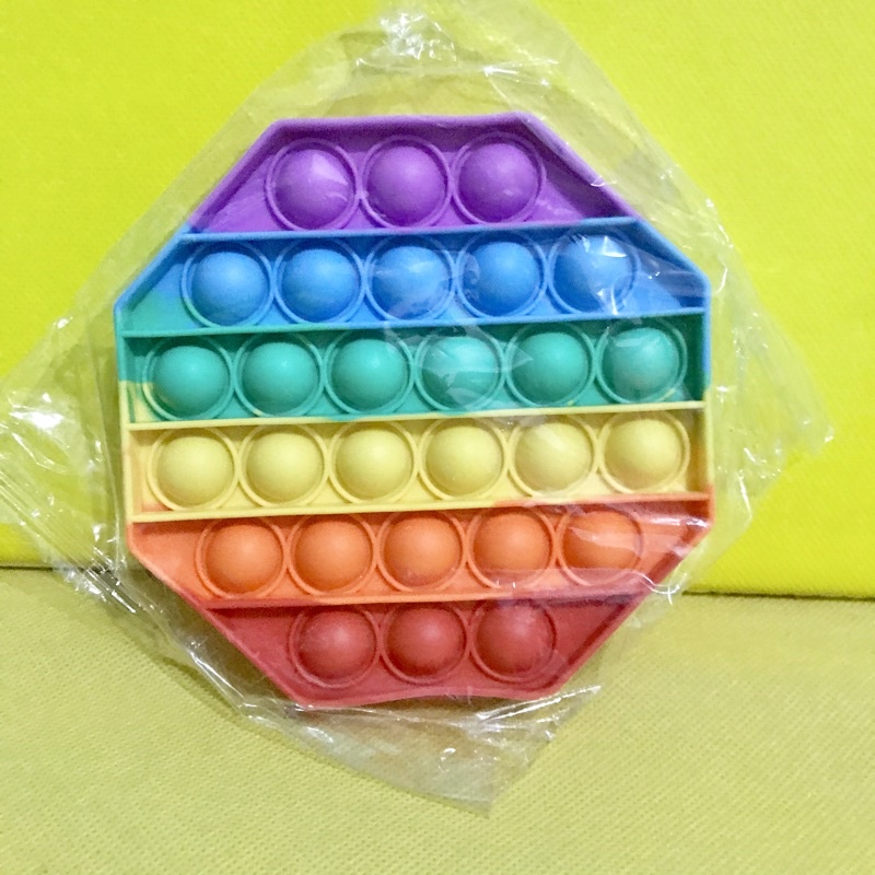 FIDGET PUSH POP ITS TOY BUBBLE MAINAN ANAK POP IT RAINBOW PENGHILANG STRES MURAH MERIAH HEMAT RAINBOW WARNA WARNI BANJARMASIN KALIMANTAN KALSEL | RUMIFY-Segi 8 Rainbow