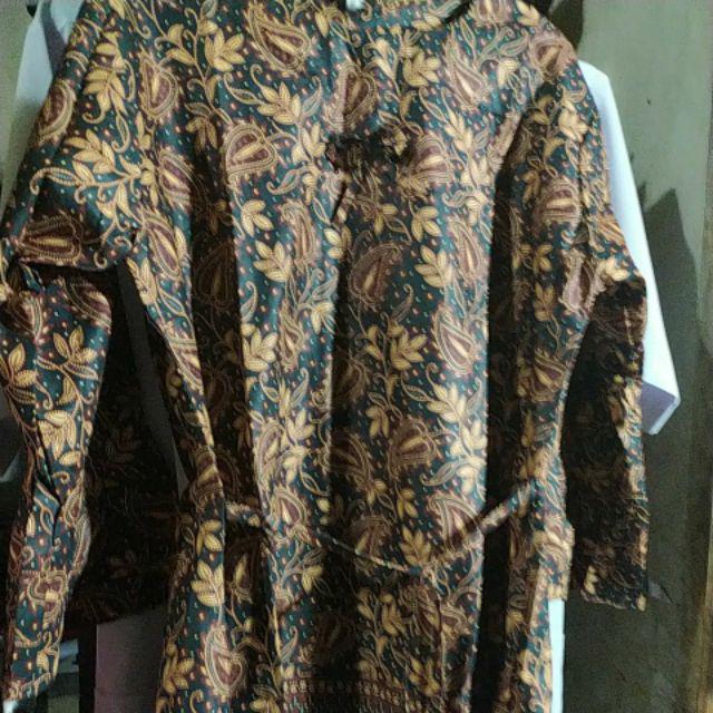 Tey-17 Batik Wanita Asj Sa Hrb026 Kenongo Kemeja Tosca Pendek