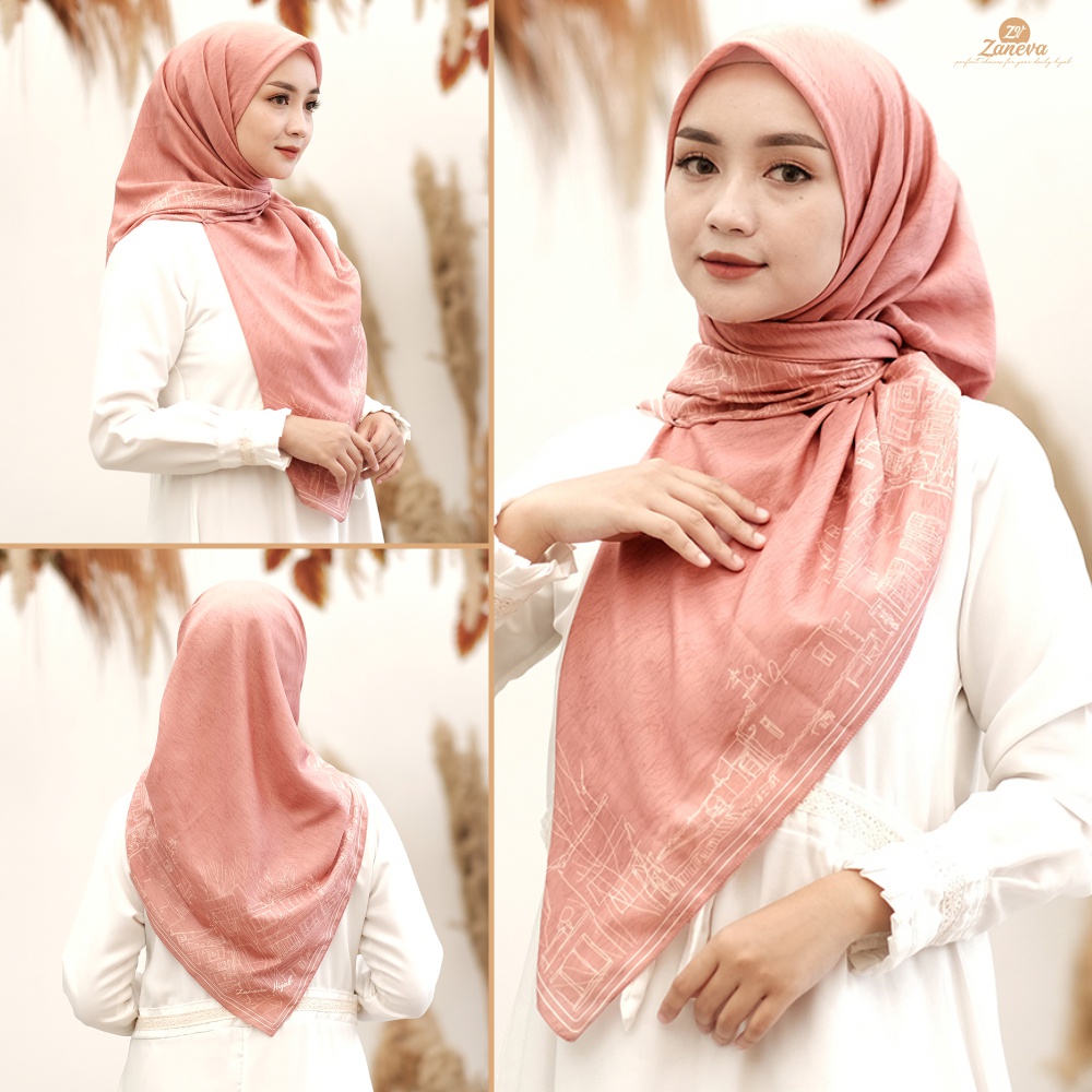 Liona Series l Hijab Segi empat Printing Terbaru Zaneva Hijab l PROMO RAMADHAN 2023 kemasan Pouch