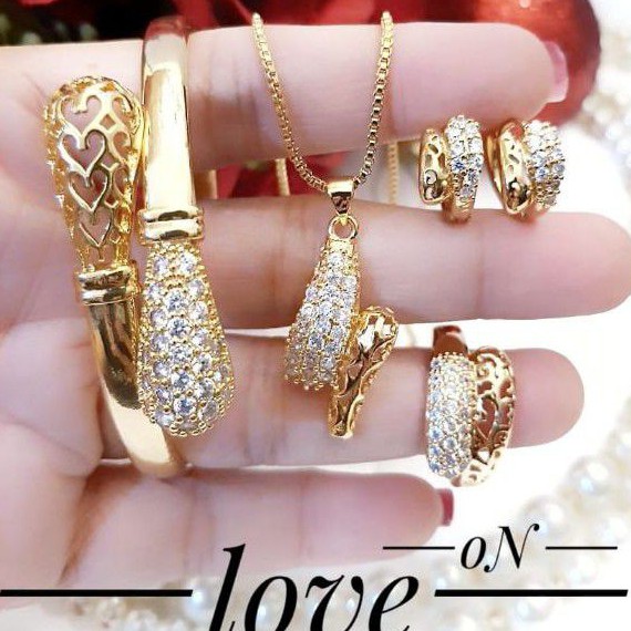 Xuping set perhiasan lapis emas 24k 0914l