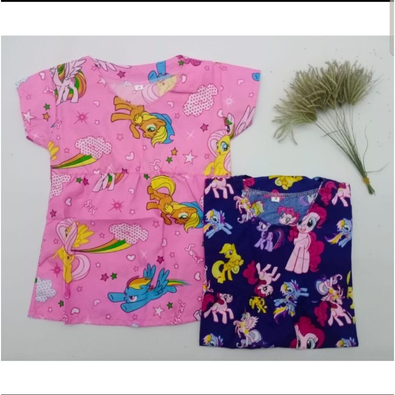 Dress anak perempuan motif Little pony pink