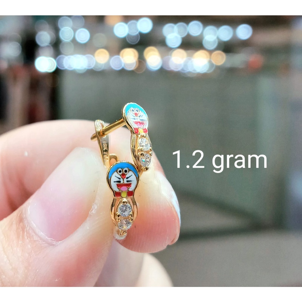 Anting Anak Emas Jepit Doraemon 70% 1.2 Gram