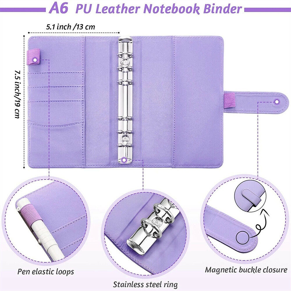 Buku Notebook / Catatan / Agenda / Binder Ukuran A6 Bahan Kulit PU