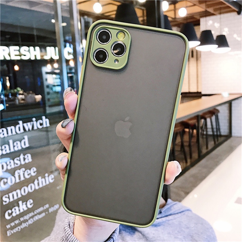 Casing Desain Matte Mewah Bahan PC Warna Kontras untuk iPhone x / 6 / 6S / 7 / 8 Plus