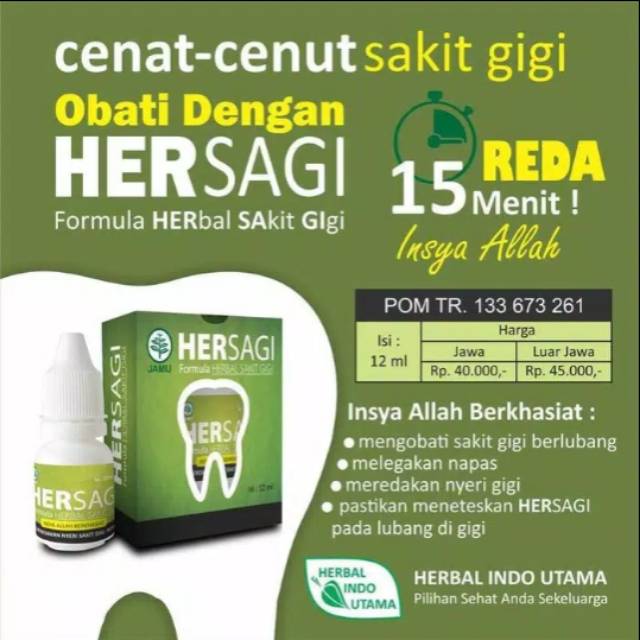 HERSAGI OBAT HERBAL SAKIT GIGI TERBUKTI AMPUH 100%