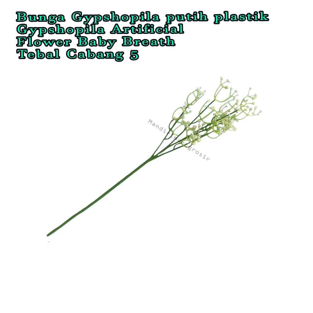 Bunga Gypshopila putih plastik * Gypshopila Artificial Flower * Baby Breath Tebal Cabang 5