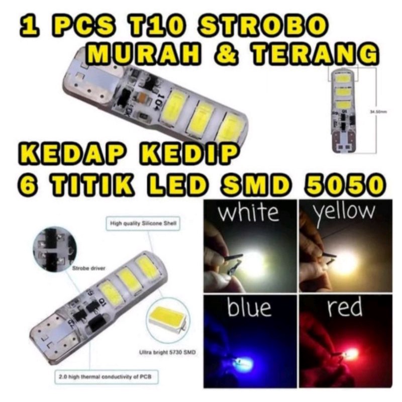 bohlam t10 led kedip dan diam bohlam sen led