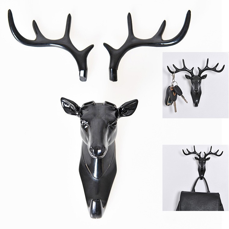 Grab medan Gantungan Dinding Model Antlers Head - YQX003-2018 - Black