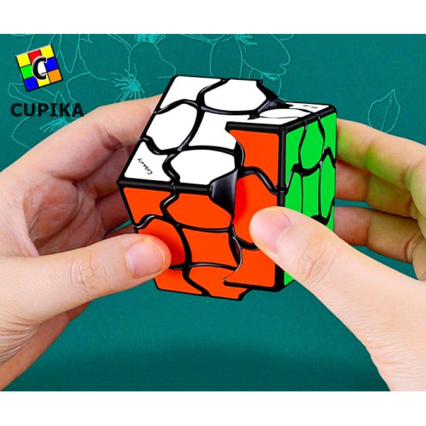 Rubik 3x3 Qiyi Fluffy Cube Unik Blackbase