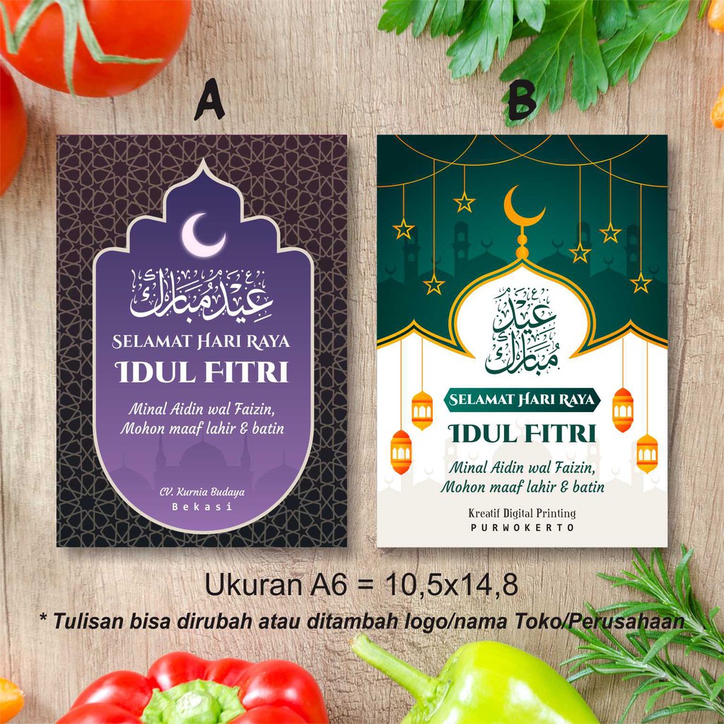 

Stiker, Label, Ucapan Selamat Hari Raya Idul Fitri ukuran A6 - Vol.2