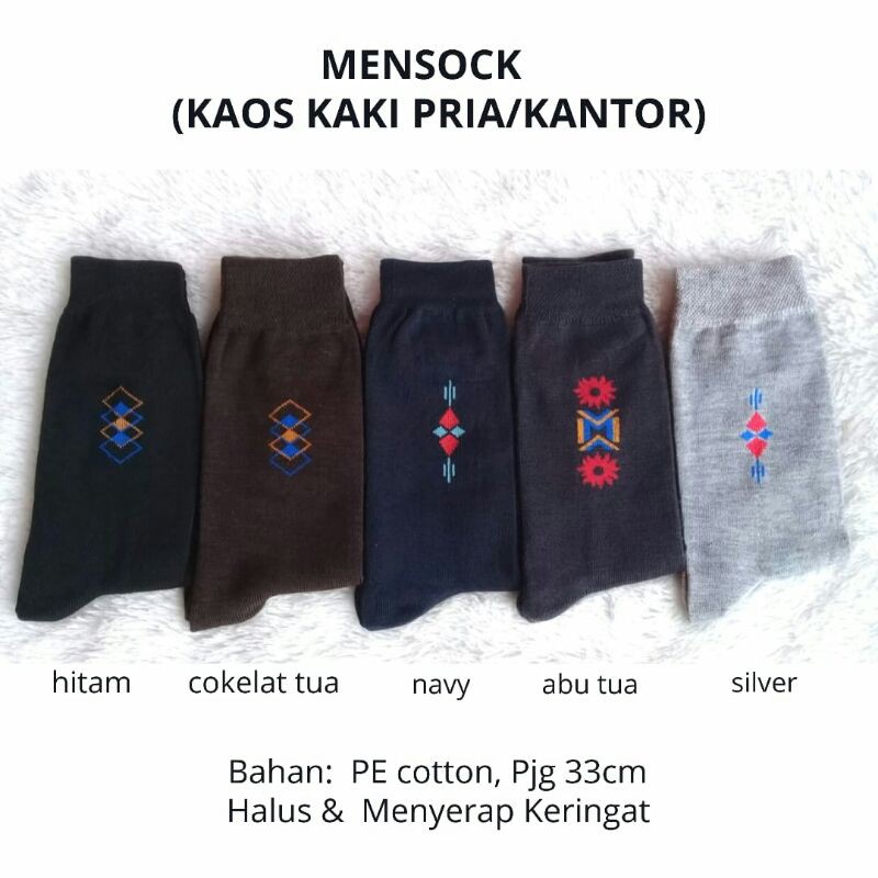 Mensock/Kaos Kaki Kerja Casual Kantor Pria/Cowok/Laki-Laki, Menyerap Keringat, Tebal, Premium, Murah