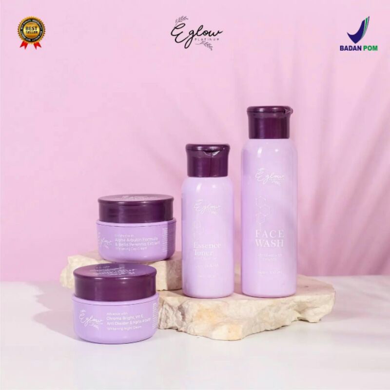 E GLOW PLATINUM SKINCARE ORI BPOM - CREAM PEMUTIH WAJAH - CREAM GLOWING