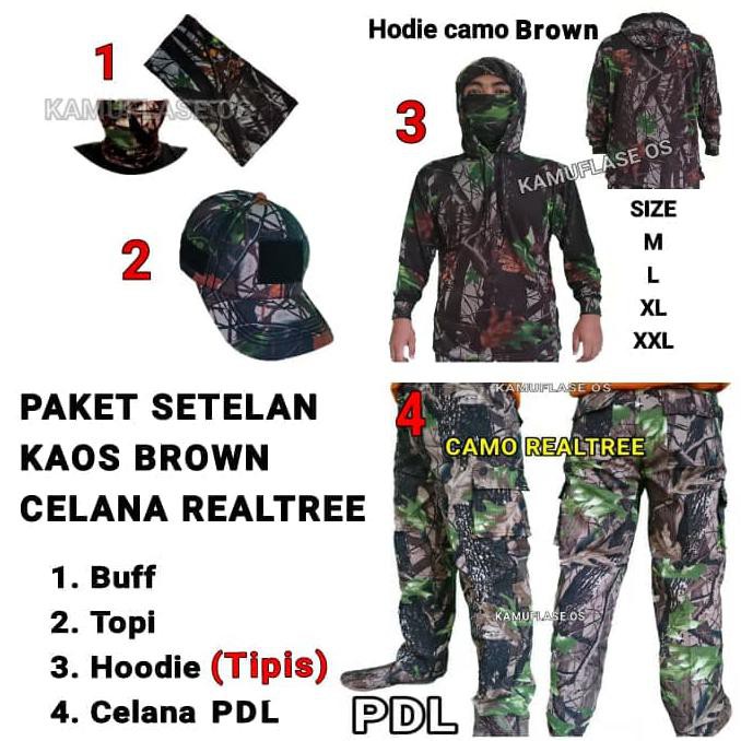 BIG SALE Stelan Baju berburu murah Stelan kamuflase Hunting  - Setelan BROWN