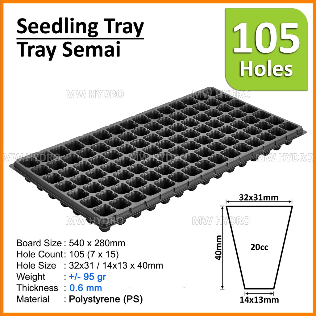 Tray Semai / Seedling Tray - 105 lubang - 0.6 mm