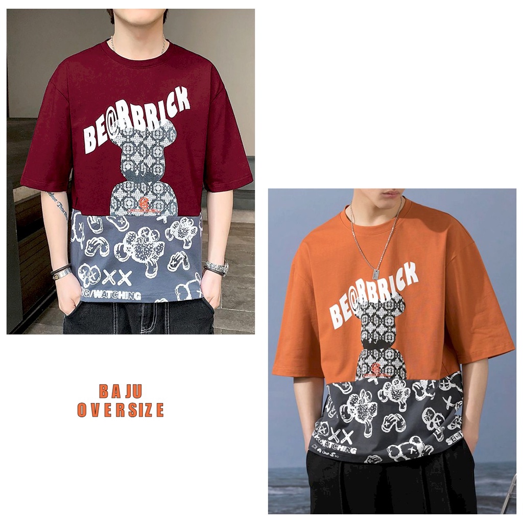 MUKZHOP - BAJU OVERSIZE BEARBRICK / atasan lengan pendek / baju oversize / kaos pria / disto / baju cowok / terbaru / termurah