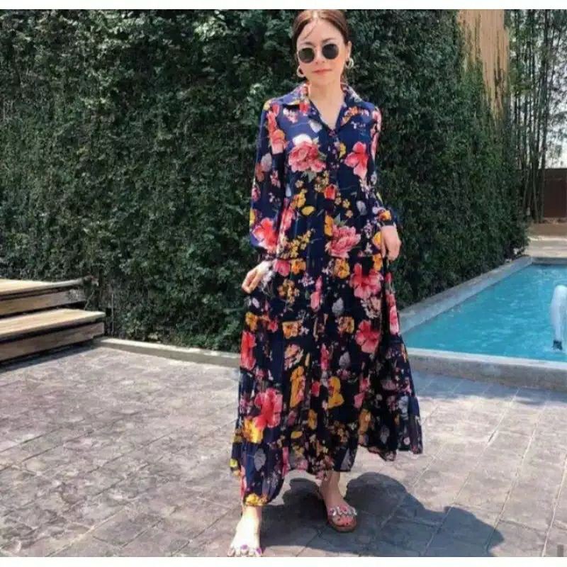 DRESS NAGITA PREMIUM - OUTER ZARA NAGITA - IMPORT BKK- PANJANG 130cm