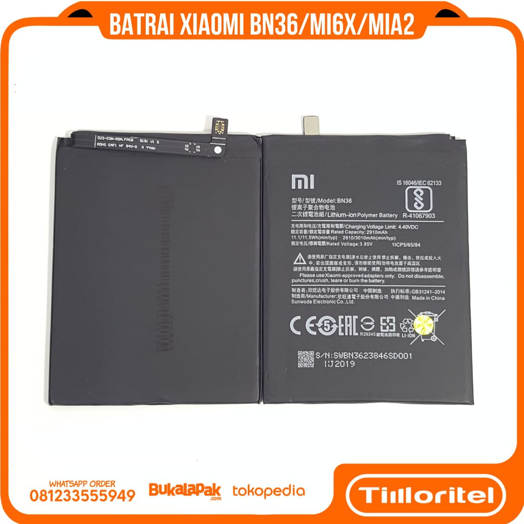 BATTERY XIAOMI MI6X/MI A2 / BN36