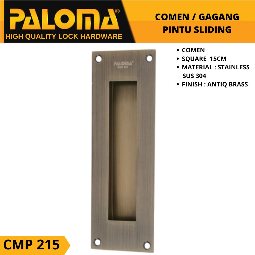 Handle Pintu Sliding PALOMA CMP 215 SQ 15cm | Comen Flush Tanam Geser