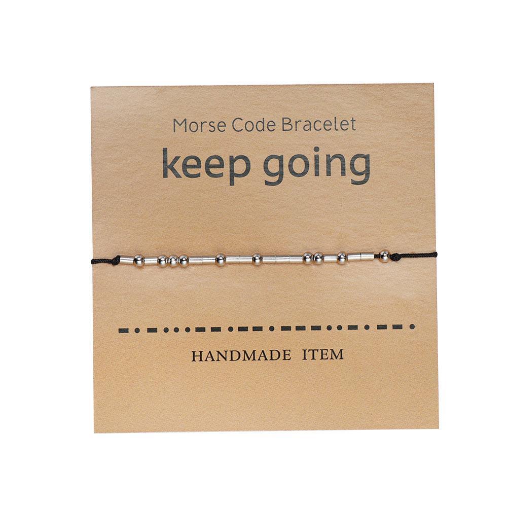 Gelang Kode Morse Nanas Adjustable Hadiah Pria Ornamen