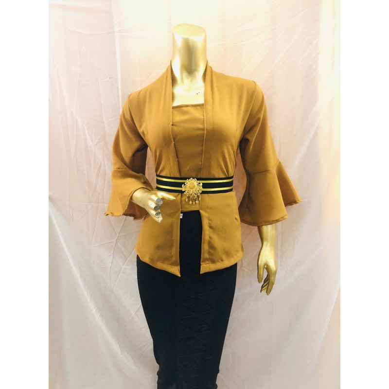 KEBAYA TEROMPET MOSCREFT POLOS || KEBAYA BALI || ATASAN WANITA-Tembaga