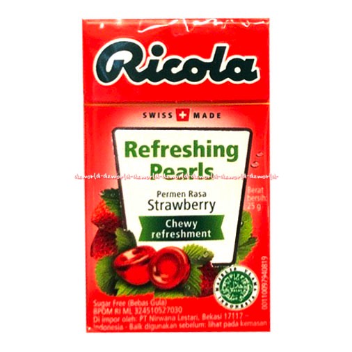 Ricola Refreshing Pearls 25gr Rasa Blackcurrant Spearmint Strawberry Chewy Refreshment Permen Lunak Melegakan Tenggorokan Rikola Candy