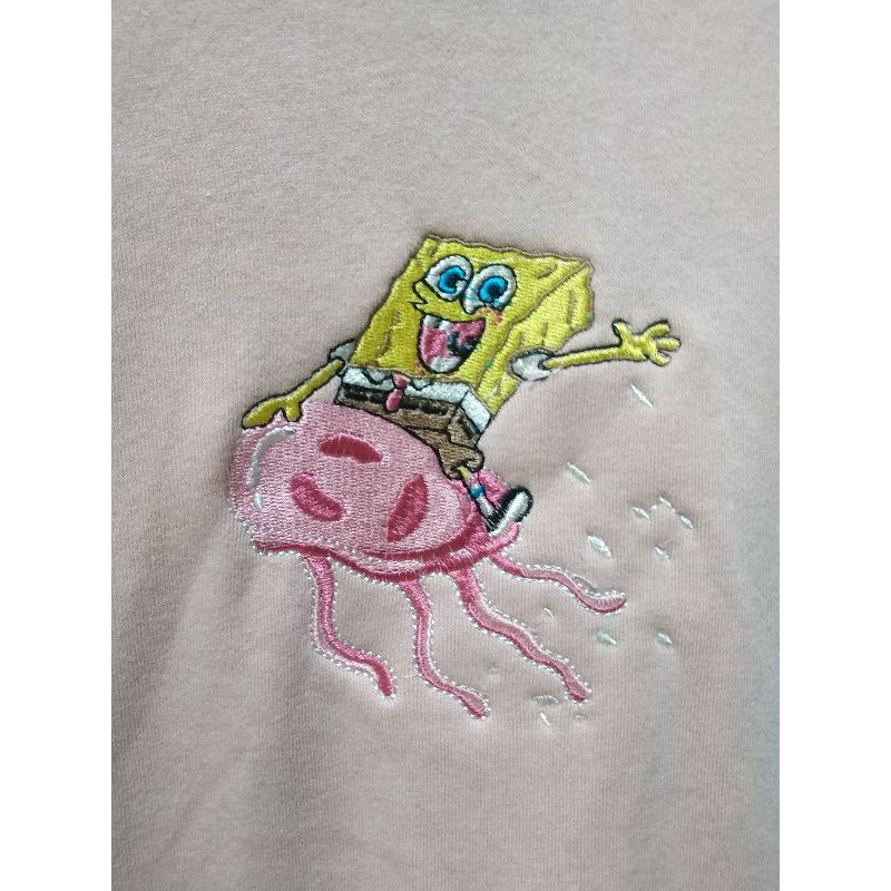 Hoodie Hnm Spongebob Bordir Wanita Cewek Pria H&amp;M Full TAg Free Paper Bag