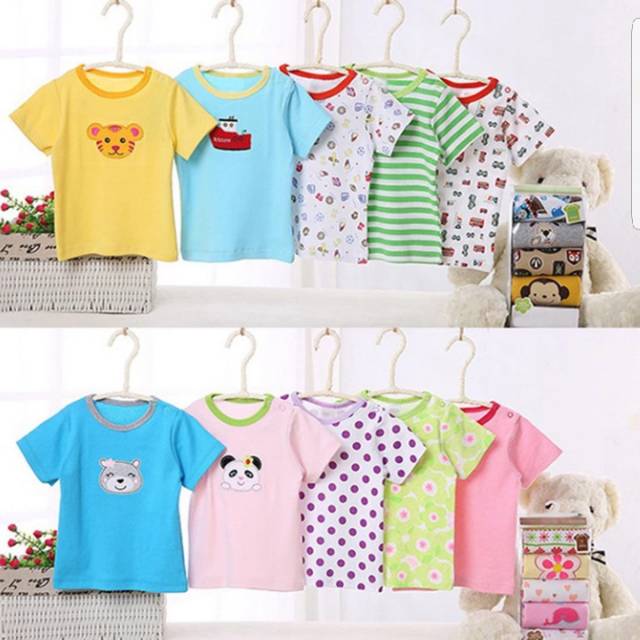Baju bayi lengan pendek 5 in 1 baju atasan bayi kaos bayi Baju bayi lengan pendek 5 in 1 baju atasan bayi kaos bayi