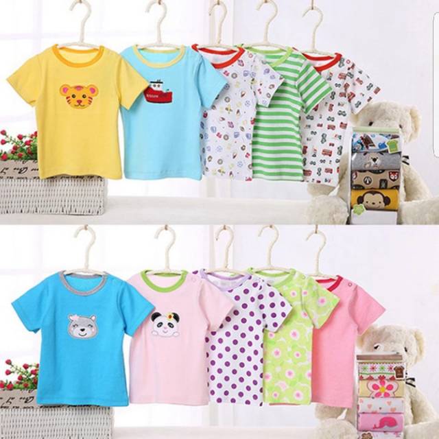  Baju  bayi  lengan  pendek  5 in 1 baju  atasan bayi  kaos  bayi  