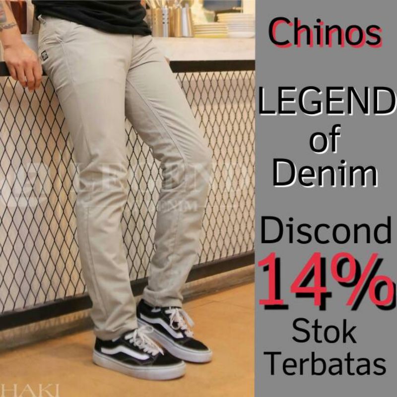 LEGEND OF DENIM™ Chinos Panjang Pria Original Long Short Pant Men's | Celana Chino Panjang Cowo