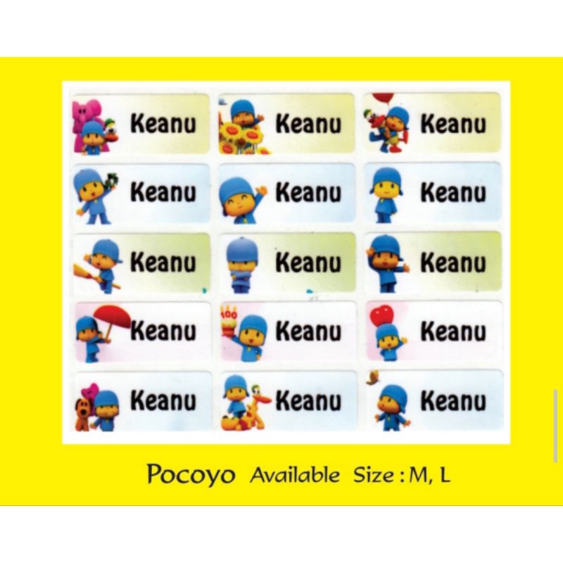 

Label Nama Import Waterproof "POCOYO" Uk.L. M