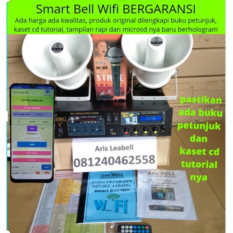 bell sekolah otomatis wifi dua speaker ( seting jadwal via hp)