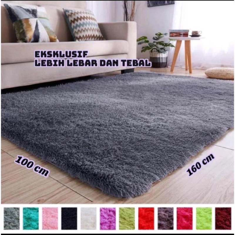 KARPET BULU RASFUR PREMIUM TEBAL 5,5CM (160 X 100) LEBIH PANJANG &amp; TEBAL / KARPET RASFUR BULAT D100